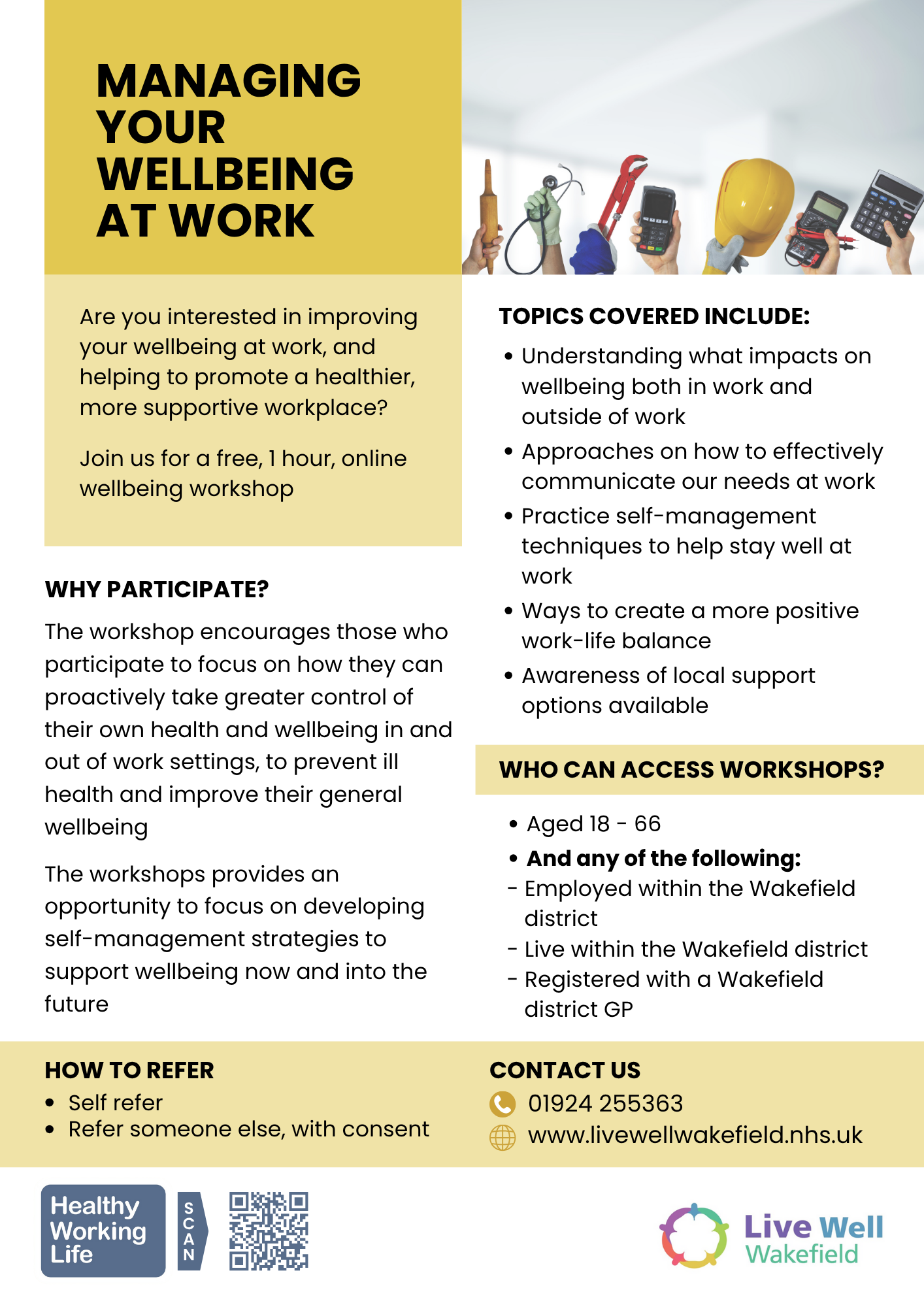 Managing your wellbeing at work workshop